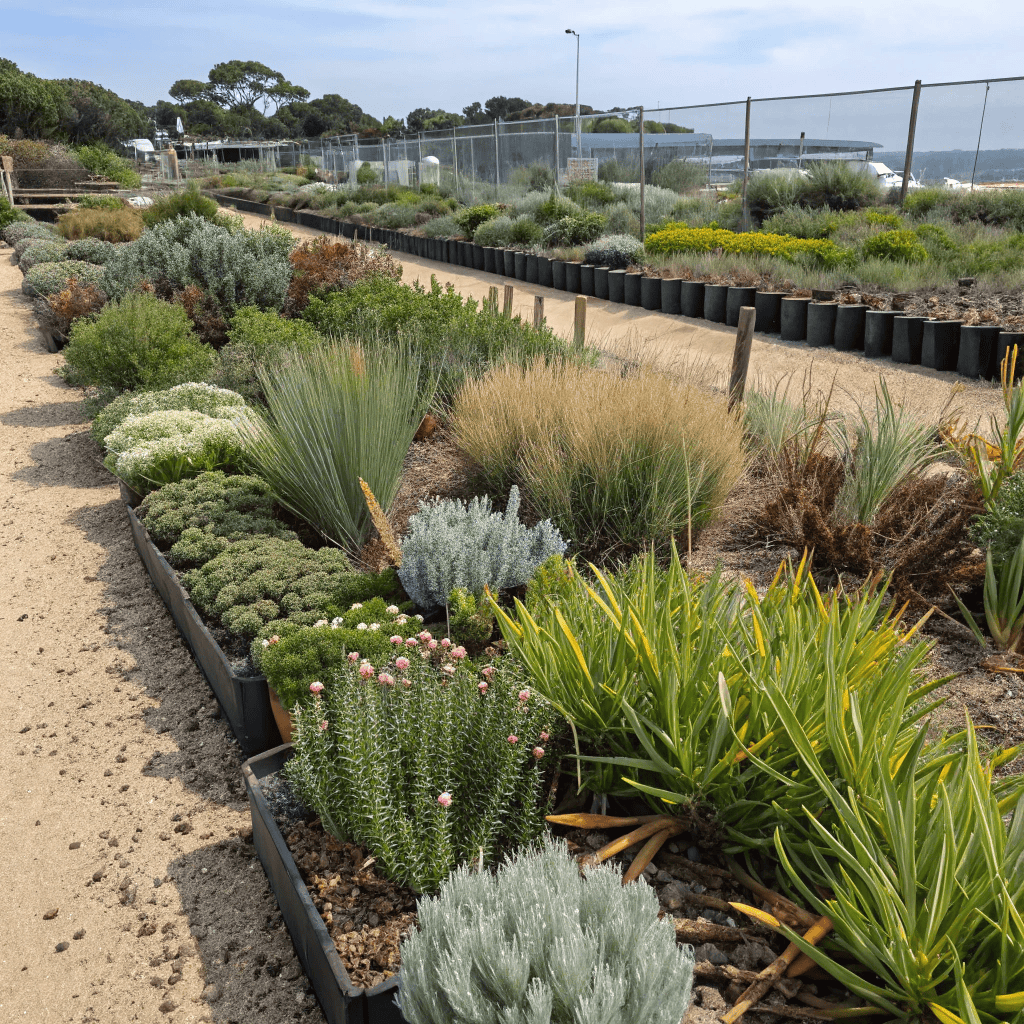 Salt-resistant coastal plants for Dee Why gardens including pigface banksia and native grasses