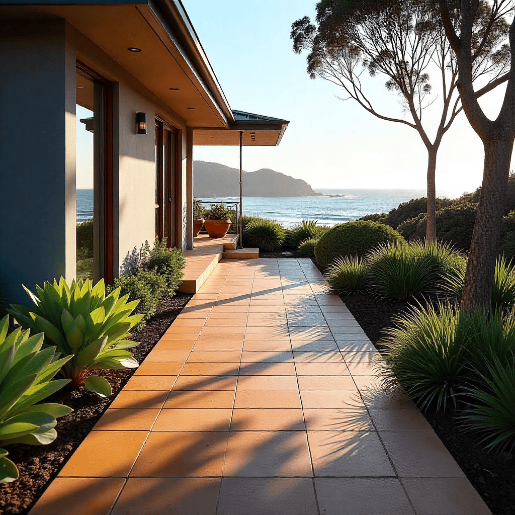Australian Sandstone Paving Pathway – Northern Beaches Coastal Home