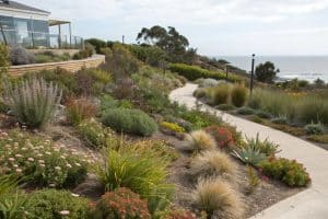 Sloped backyard landscaping transformation