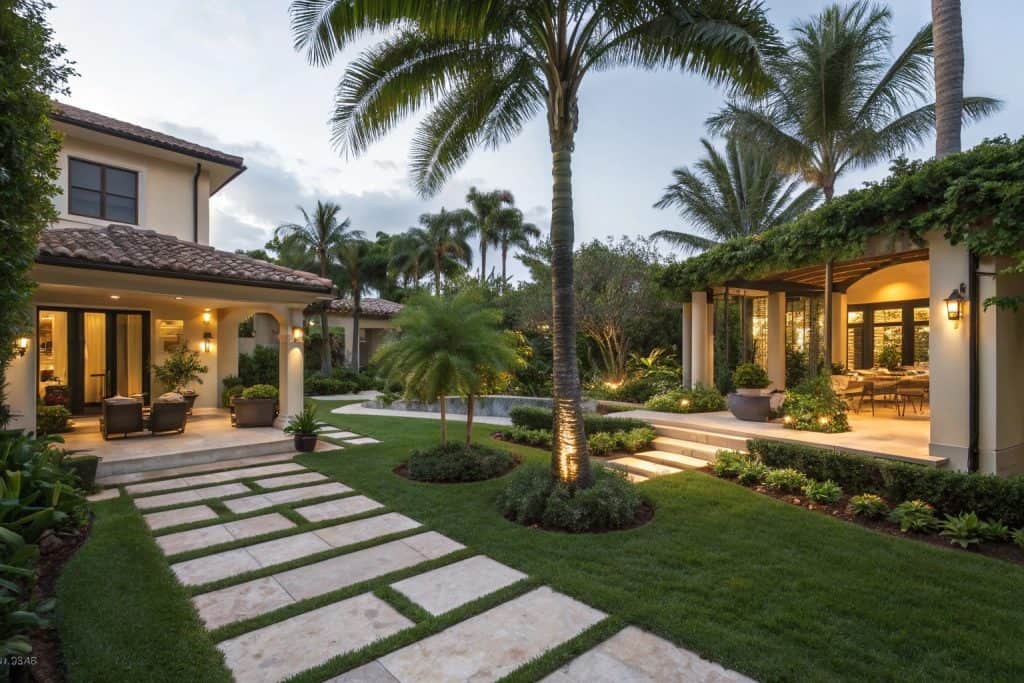 Palm Beach luxury outdoor living custom hardscape